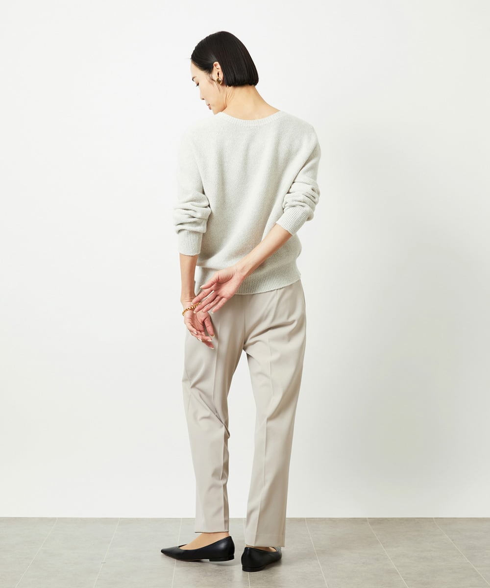 FMFBD33210 MICHEL KLEIN(ミッシェルクラン) ホールガーメント®クルーネックニット ライトブルー