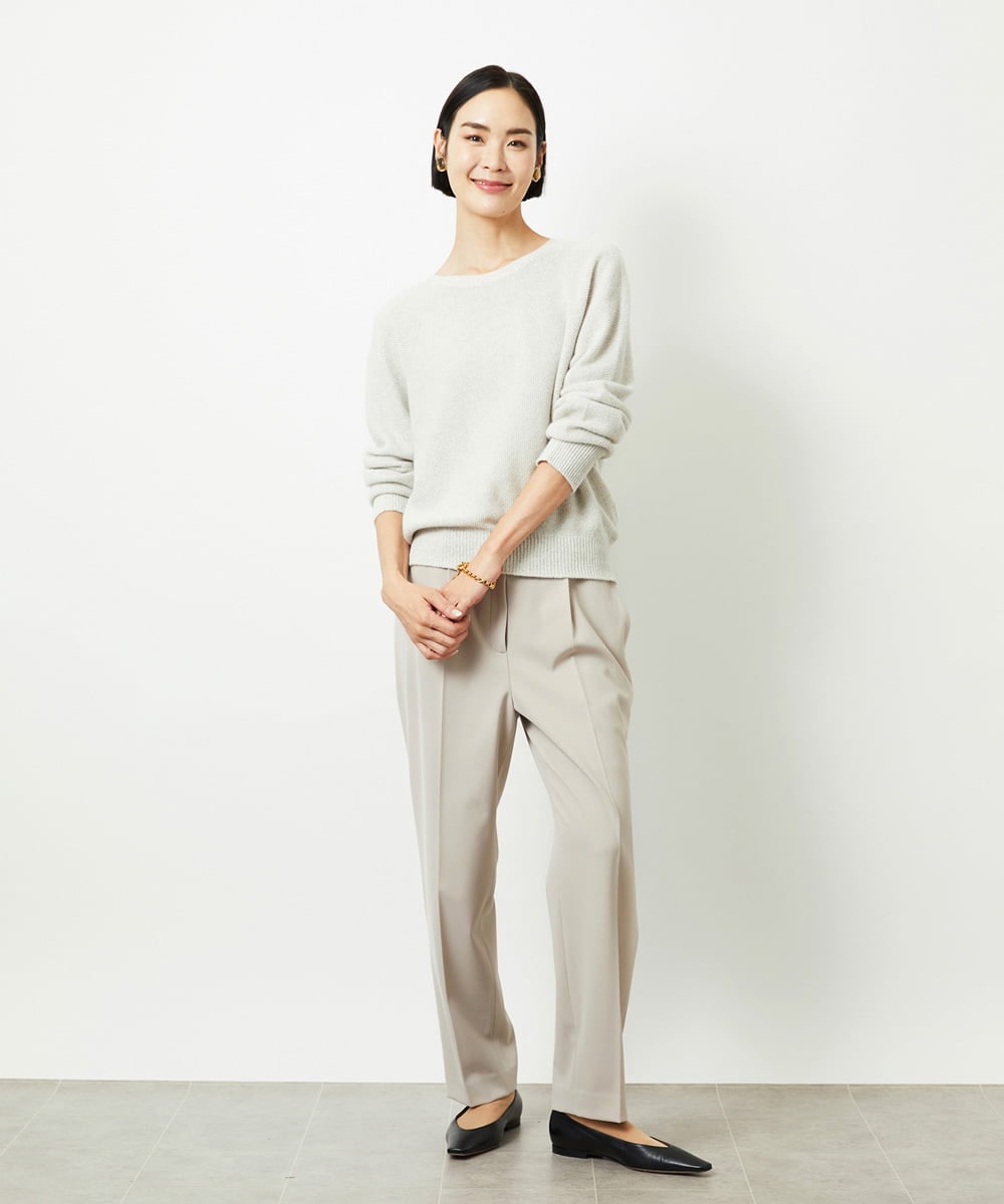 FMFBD33210 MICHEL KLEIN(ミッシェルクラン) ホールガーメント®クルーネックニット ライトブルー