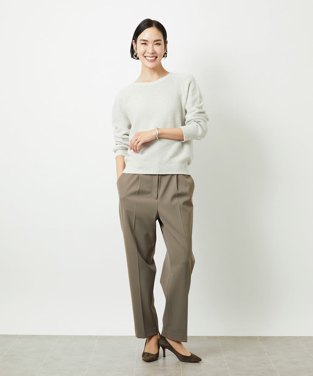 FMFBD33210 MICHEL KLEIN(ミッシェルクラン) ホールガーメント®クルーネックニット ライトブルー