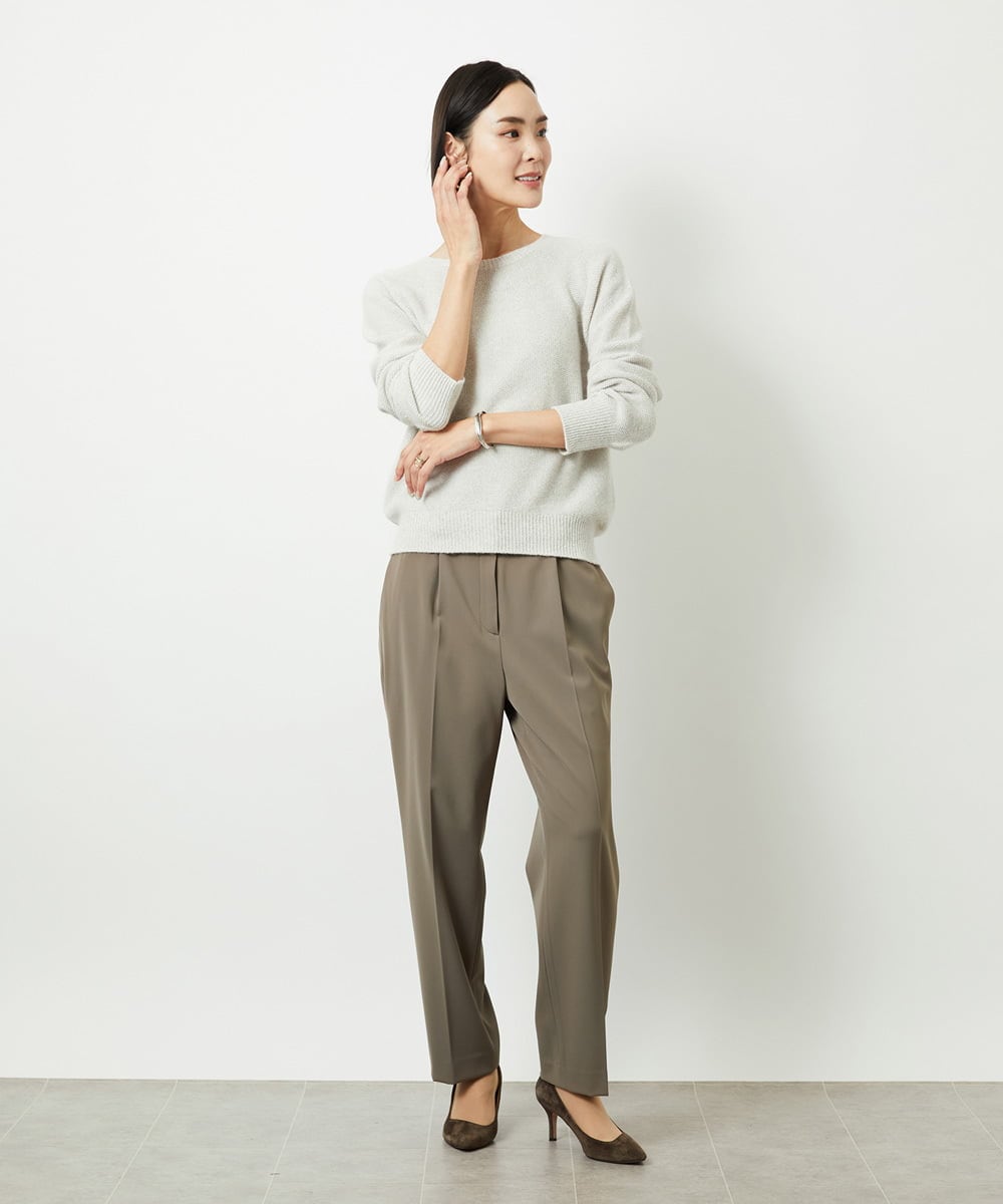 FMFBD33210 MICHEL KLEIN(ミッシェルクラン) ホールガーメント®クルーネックニット ライトブルー