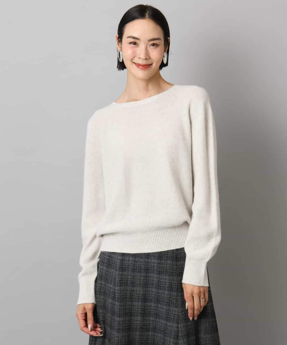 FMFBD33210 MICHEL KLEIN(ミッシェルクラン) ホールガーメント®クルーネックニット ライトブルー