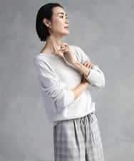 FMFBD33210 MICHEL KLEIN(ミッシェルクラン) ホールガーメント®クルーネックニット ライトブルー