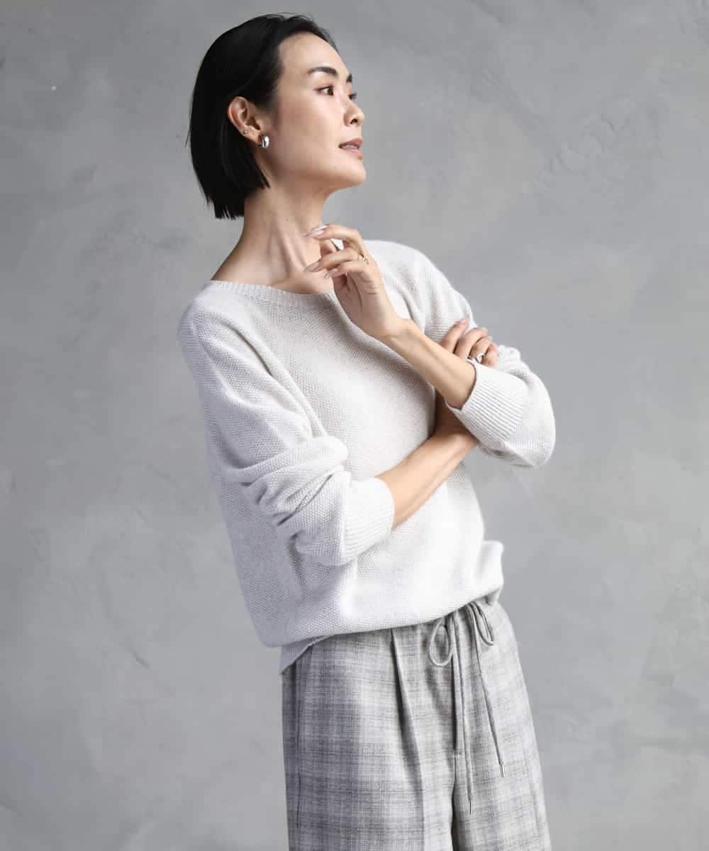 FMFBD33210 MICHEL KLEIN(ミッシェルクラン) ホールガーメント®クルーネックニット ライトブルー