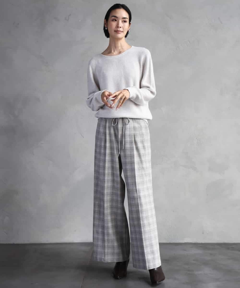 FMFBD33210 MICHEL KLEIN(ミッシェルクラン) ホールガーメント®クルーネックニット ライトブルー