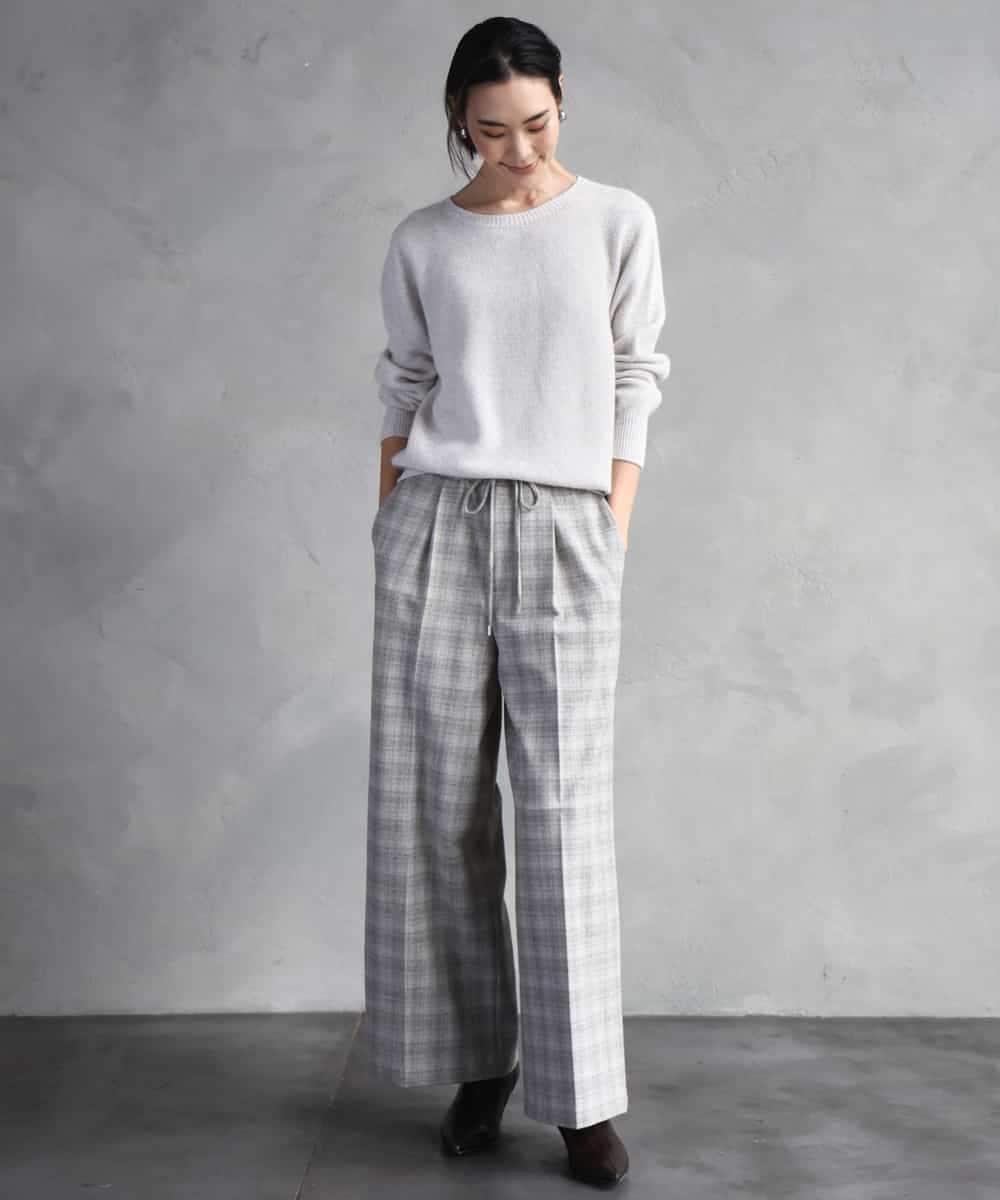 FMFBD33210 MICHEL KLEIN(ミッシェルクラン) ホールガーメント®クルーネックニット ライトブルー