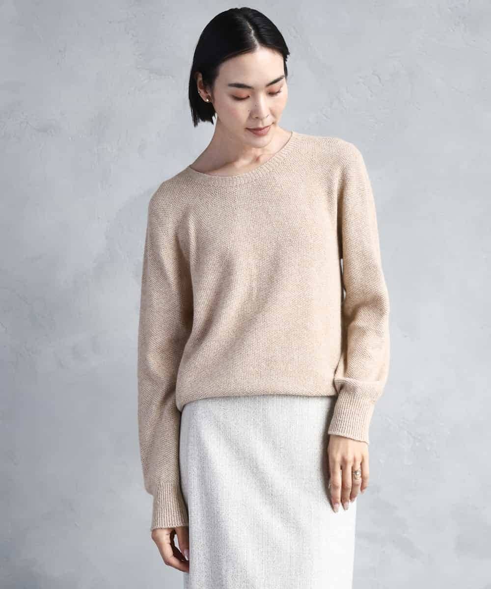 FMFBD33210 MICHEL KLEIN(ミッシェルクラン) ホールガーメント®クルーネックニット ライトブルー