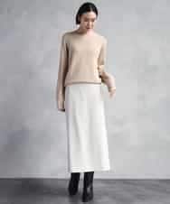 FMFBD33210 MICHEL KLEIN(ミッシェルクラン) ホールガーメント®クルーネックニット ライトブルー