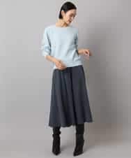 FMFBD33210 MICHEL KLEIN(ミッシェルクラン) ホールガーメント®クルーネックニット ライトブルー