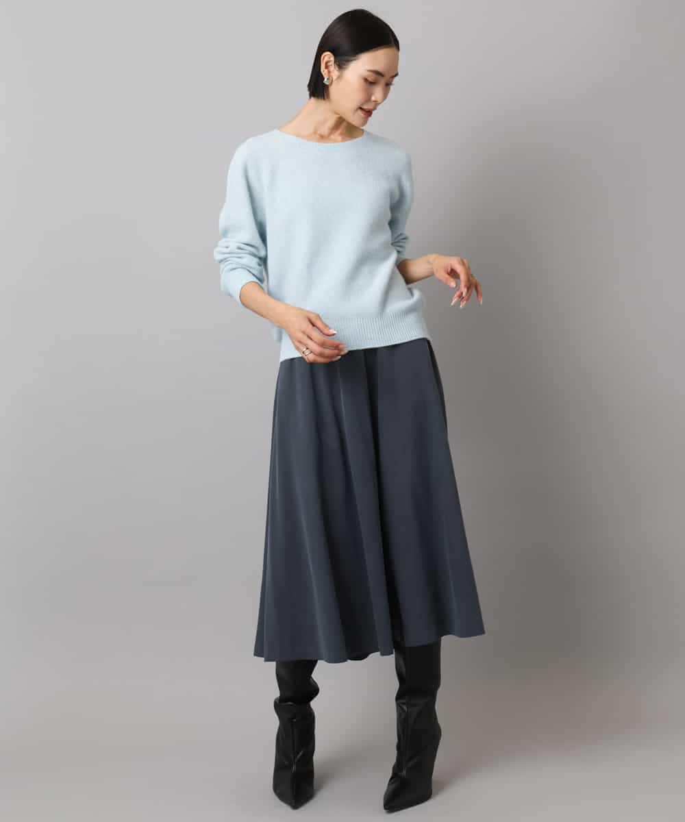 FMFBD33210 MICHEL KLEIN(ミッシェルクラン) ホールガーメント®クルーネックニット ライトブルー