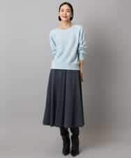 FMFBD33210 MICHEL KLEIN(ミッシェルクラン) ホールガーメント®クルーネックニット ライトブルー