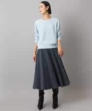 FMFBD33210 MICHEL KLEIN(ミッシェルクラン) ホールガーメント®クルーネックニット ライトブルー