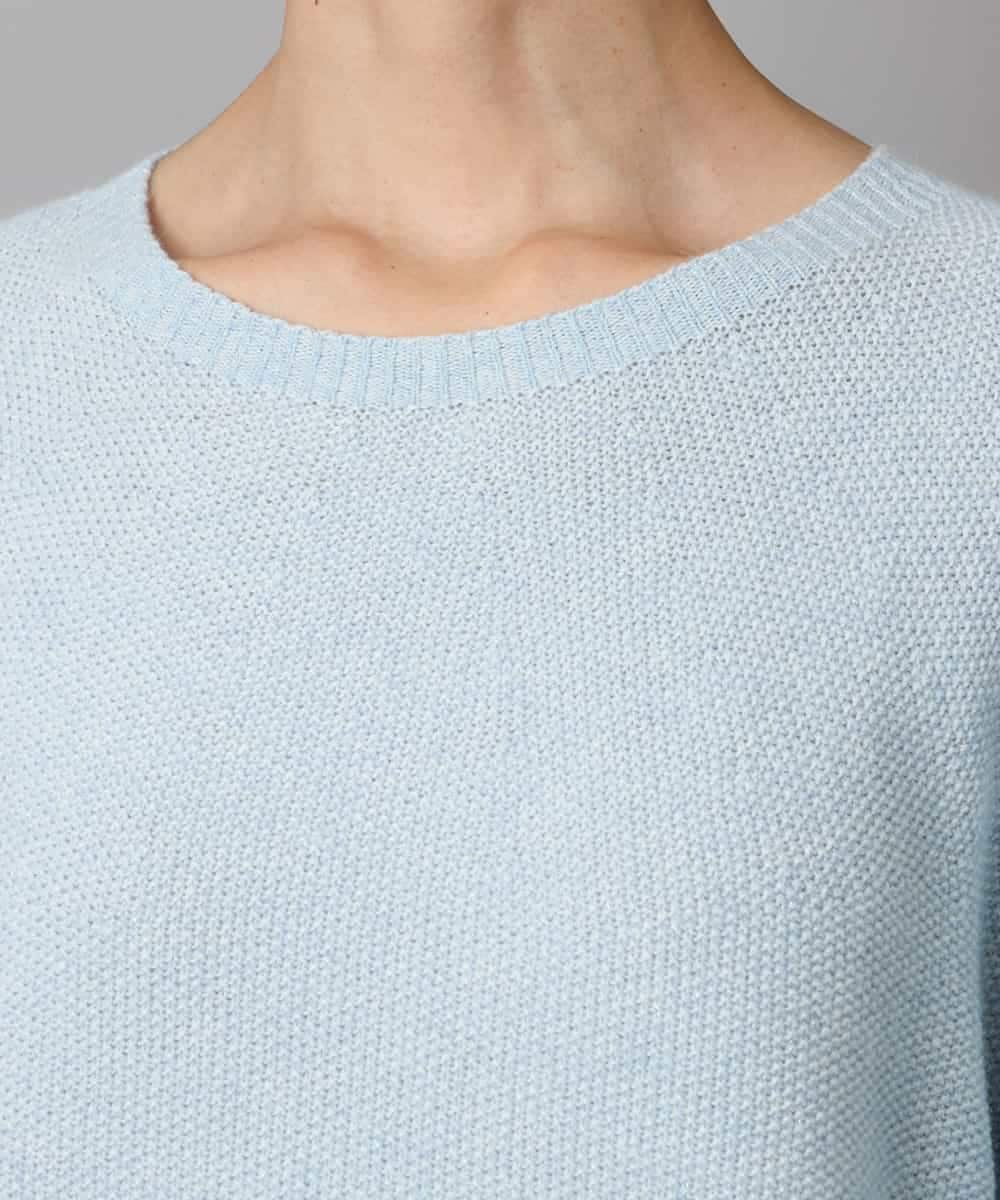 FMFBD33210 MICHEL KLEIN(ミッシェルクラン) ホールガーメント®クルーネックニット ライトブルー