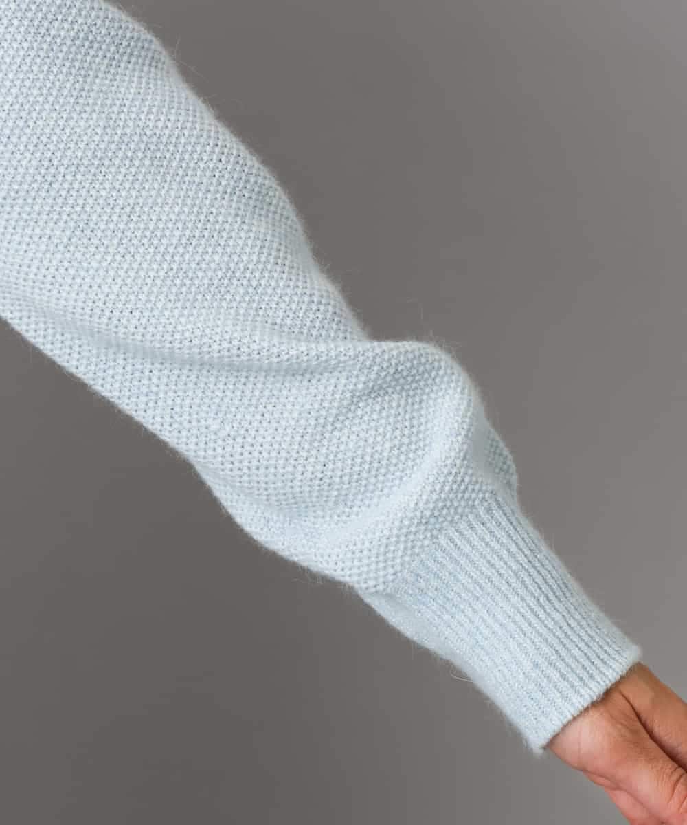 FMFBD33210 MICHEL KLEIN(ミッシェルクラン) ホールガーメント®クルーネックニット ライトブルー