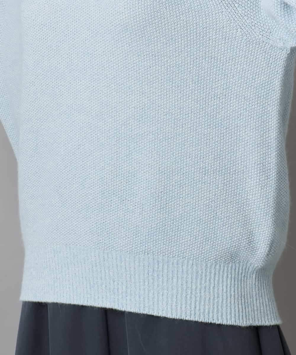 FMFBD33210 MICHEL KLEIN(ミッシェルクラン) ホールガーメント®クルーネックニット ライトブルー