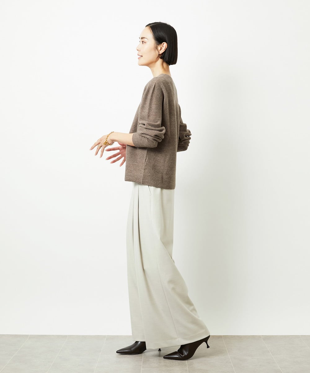 FMFBD34200 MICHEL KLEIN(ミッシェルクラン) [セットアップ対応]Vネックニット ライトイエロー