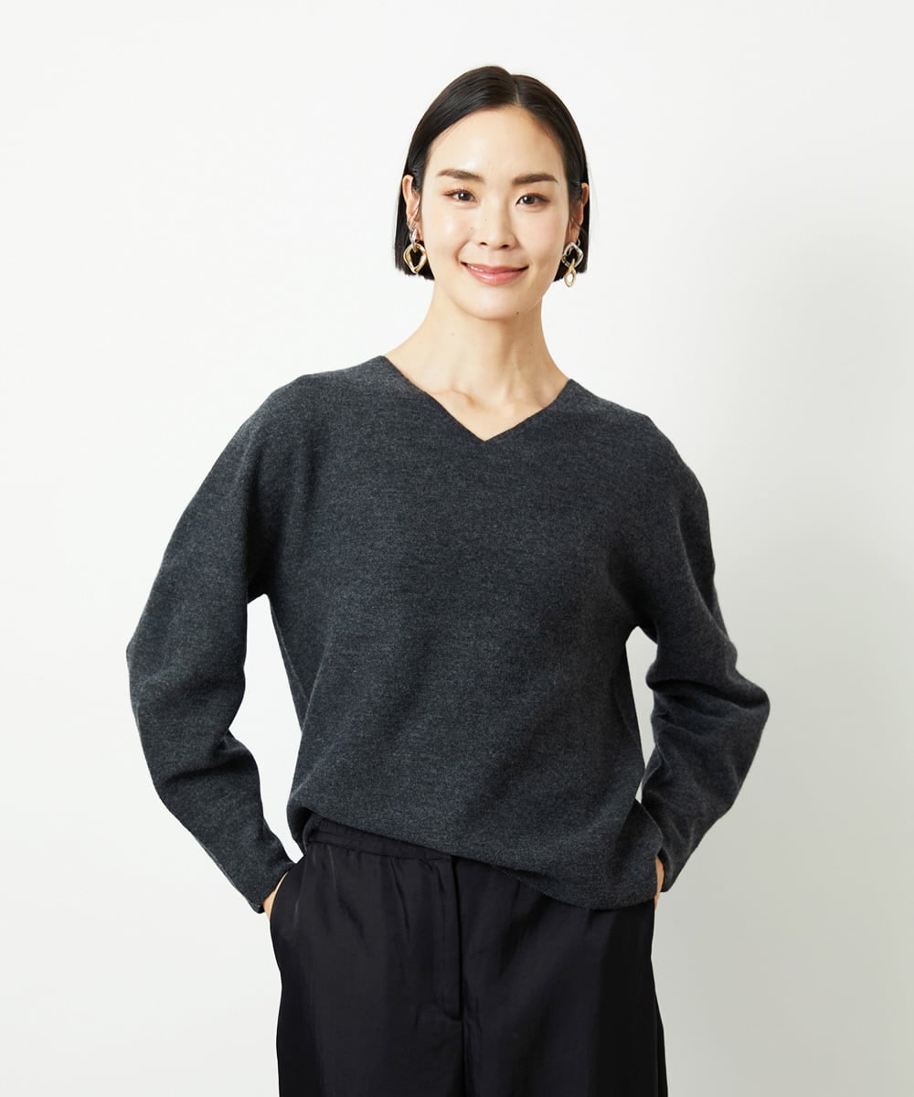 FMFBD34200 MICHEL KLEIN(ミッシェルクラン) [セットアップ対応]Vネックニット ライトイエロー