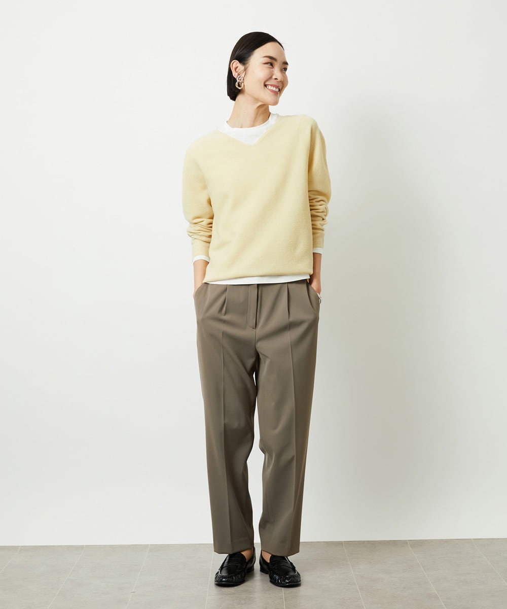 FMFBD34200 MICHEL KLEIN(ミッシェルクラン) [セットアップ対応]Vネックニット ライトイエロー