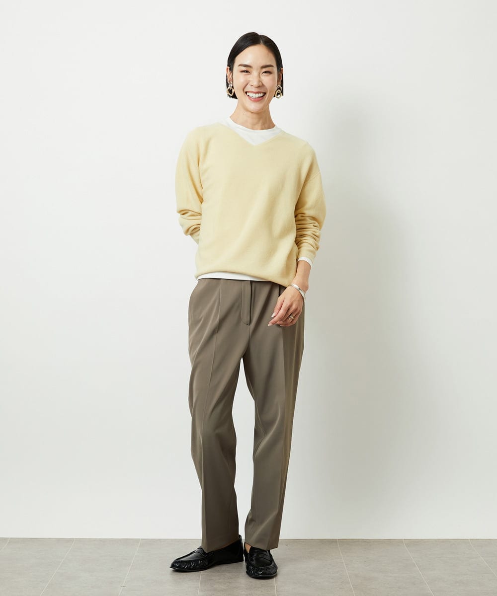 FMFBD34200 MICHEL KLEIN(ミッシェルクラン) [セットアップ対応]Vネックニット ライトイエロー