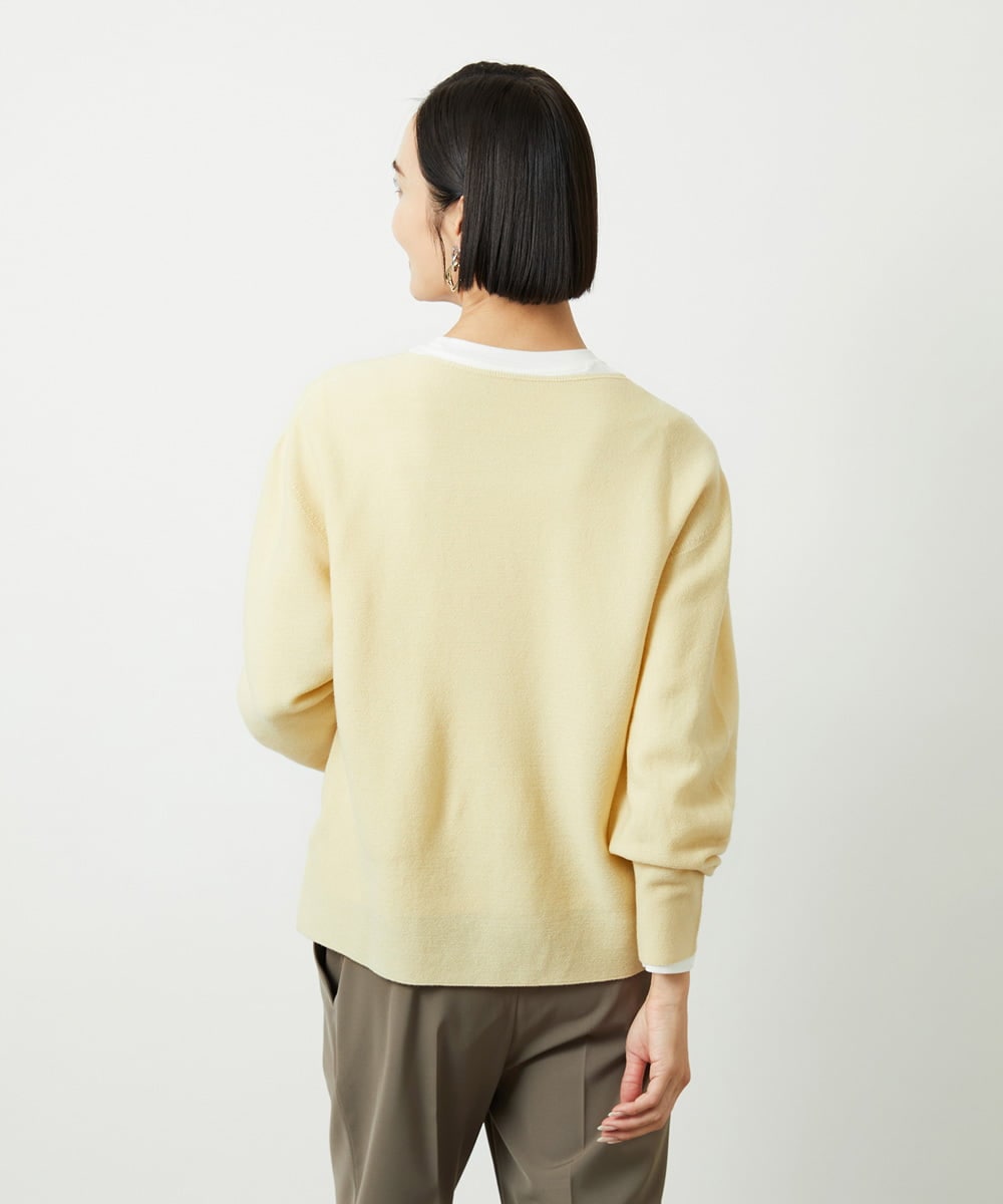 FMFBD34200 MICHEL KLEIN(ミッシェルクラン) [セットアップ対応]Vネックニット ライトイエロー