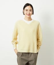 FMFBD34200 MICHEL KLEIN(ミッシェルクラン) [セットアップ対応]Vネックニット ライトイエロー