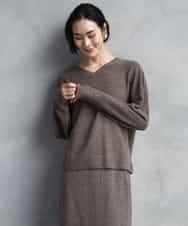 FMFBD34200 MICHEL KLEIN(ミッシェルクラン) [セットアップ対応]Vネックニット ライトイエロー