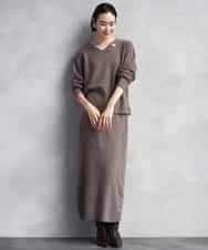 FMFBD34200 MICHEL KLEIN(ミッシェルクラン) [セットアップ対応]Vネックニット ライトイエロー