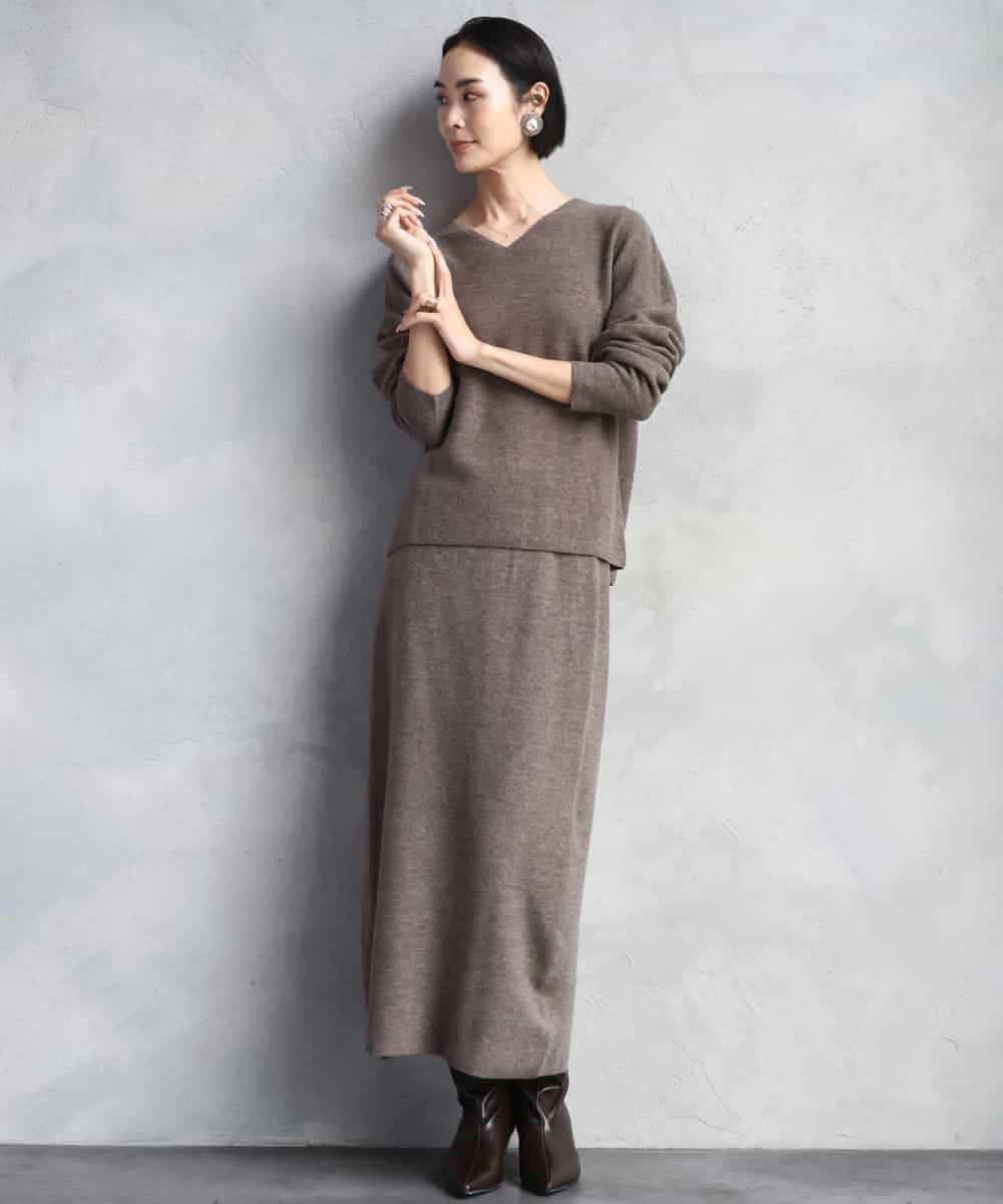 FMFBD34200 MICHEL KLEIN(ミッシェルクラン) [セットアップ対応]Vネックニット ライトイエロー