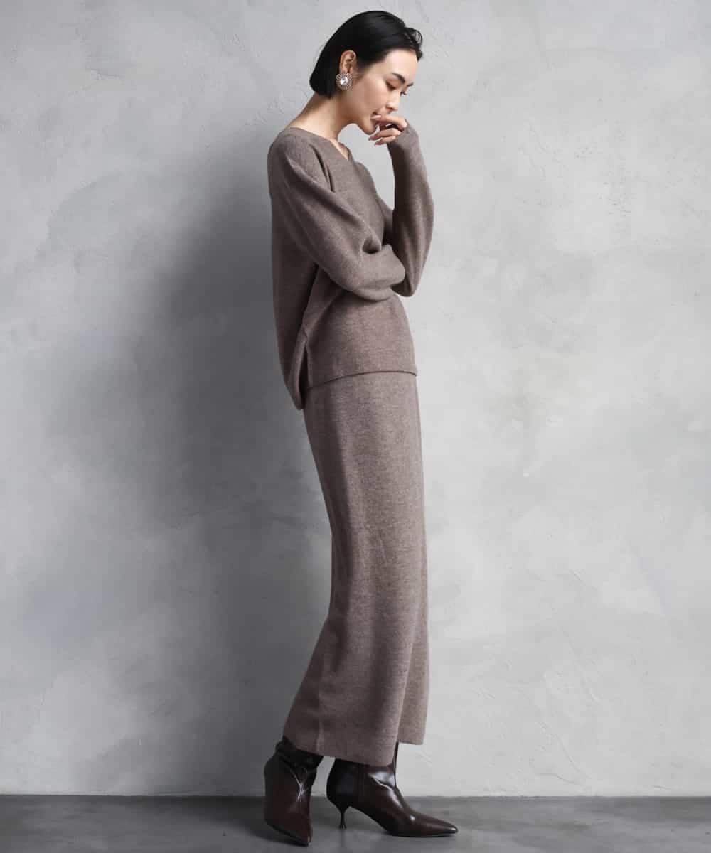 FMFBD34200 MICHEL KLEIN(ミッシェルクラン) [セットアップ対応]Vネックニット ライトイエロー