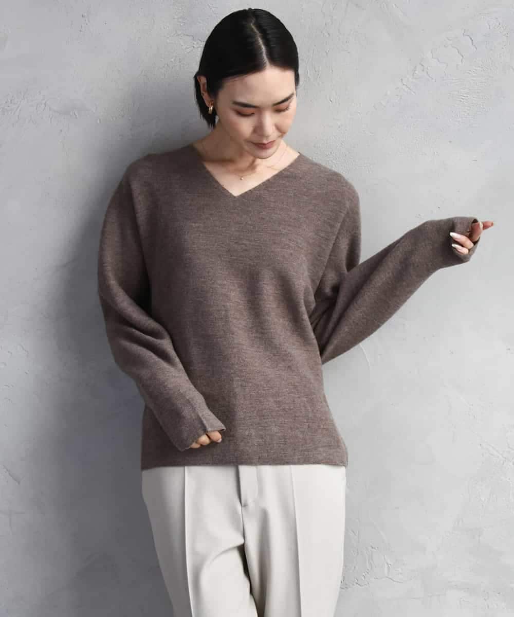 FMFBD34200 MICHEL KLEIN(ミッシェルクラン) [セットアップ対応]Vネックニット ライトイエロー