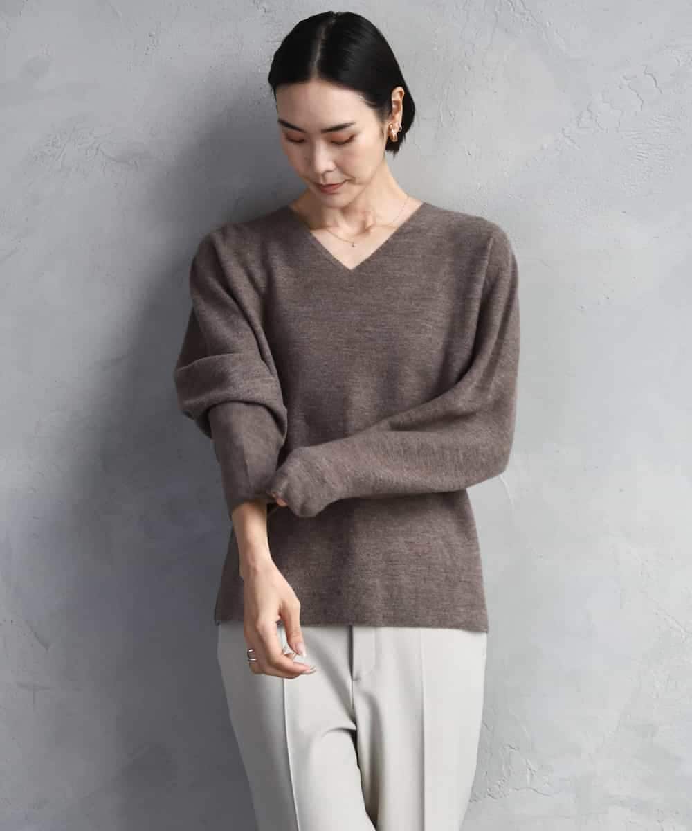 FMFBD34200 MICHEL KLEIN(ミッシェルクラン) [セットアップ対応]Vネックニット ライトイエロー