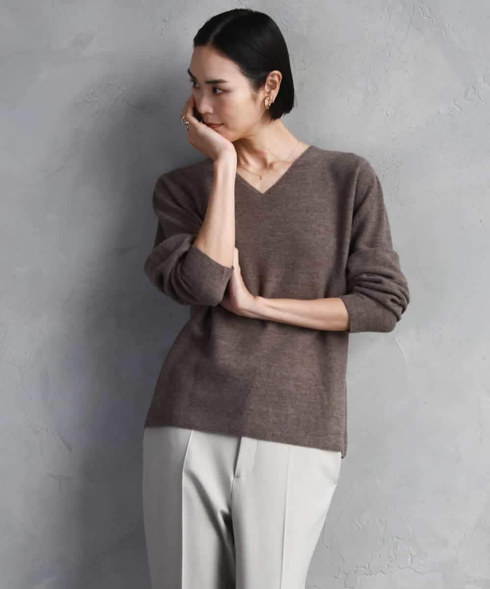 FMFBD34200 MICHEL KLEIN(ミッシェルクラン) [セットアップ対応]Vネックニット ライトイエロー