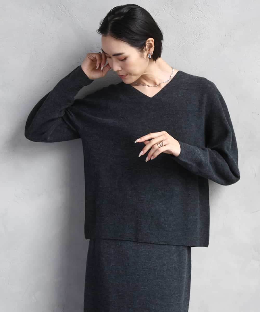 FMFBD34200 MICHEL KLEIN(ミッシェルクラン) [セットアップ対応]Vネックニット ライトイエロー