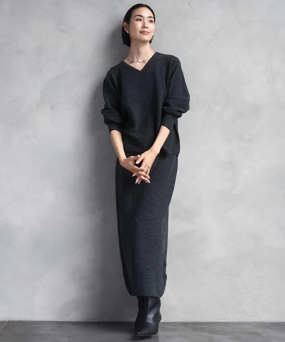 FMFBD34200 MICHEL KLEIN(ミッシェルクラン) [セットアップ対応]Vネックニット ライトイエロー