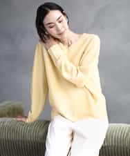 FMFBD34200 MICHEL KLEIN(ミッシェルクラン) [セットアップ対応]Vネックニット ライトイエロー