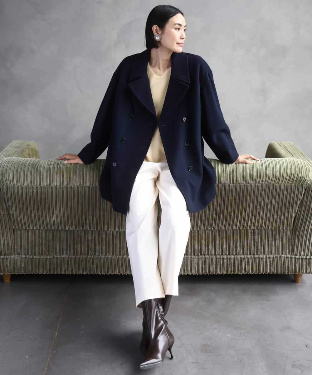 FMFBD34200 MICHEL KLEIN(ミッシェルクラン) [セットアップ対応]Vネックニット ライトイエロー