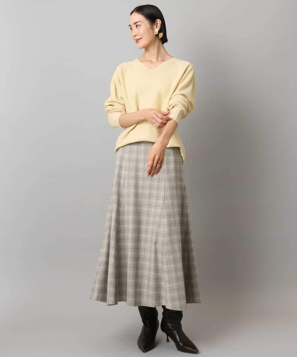 FMFBD34200 MICHEL KLEIN(ミッシェルクラン) [セットアップ対応]Vネックニット ライトイエロー