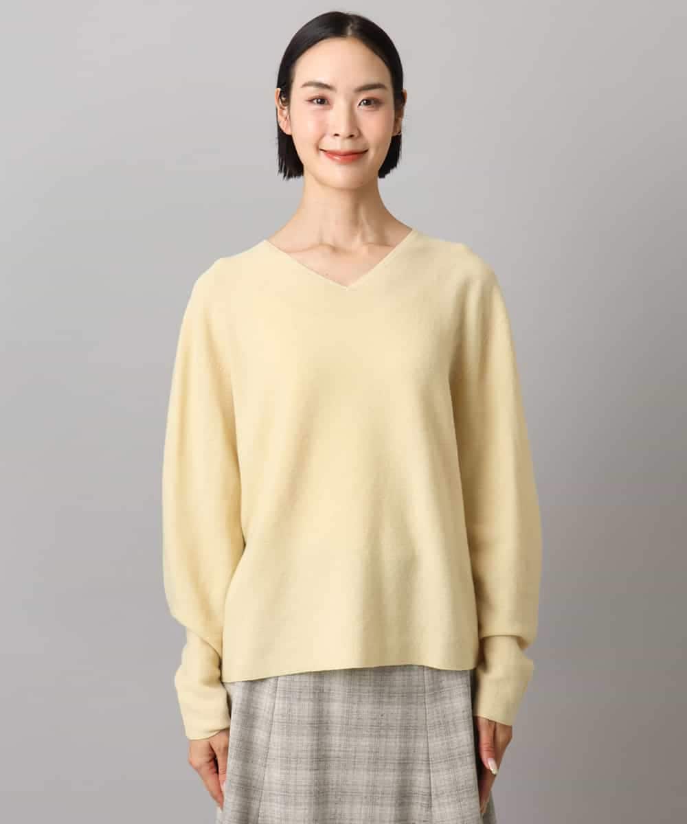 FMFBD34200 MICHEL KLEIN(ミッシェルクラン) [セットアップ対応]Vネックニット ライトイエロー