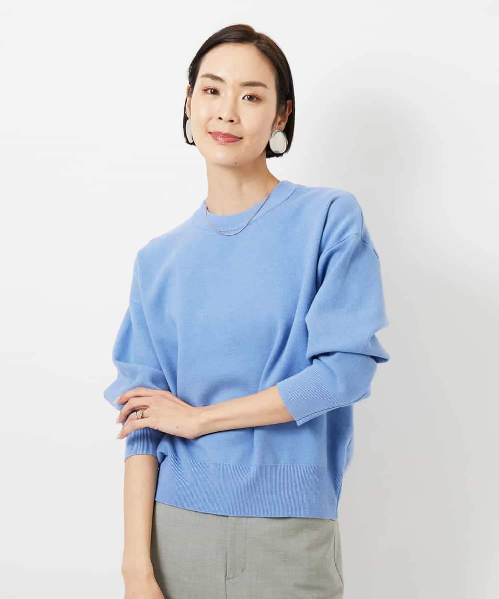 FMFBD80150 MICHEL KLEIN(ミッシェルクラン) クルーネックプルオーバー ライトブルー