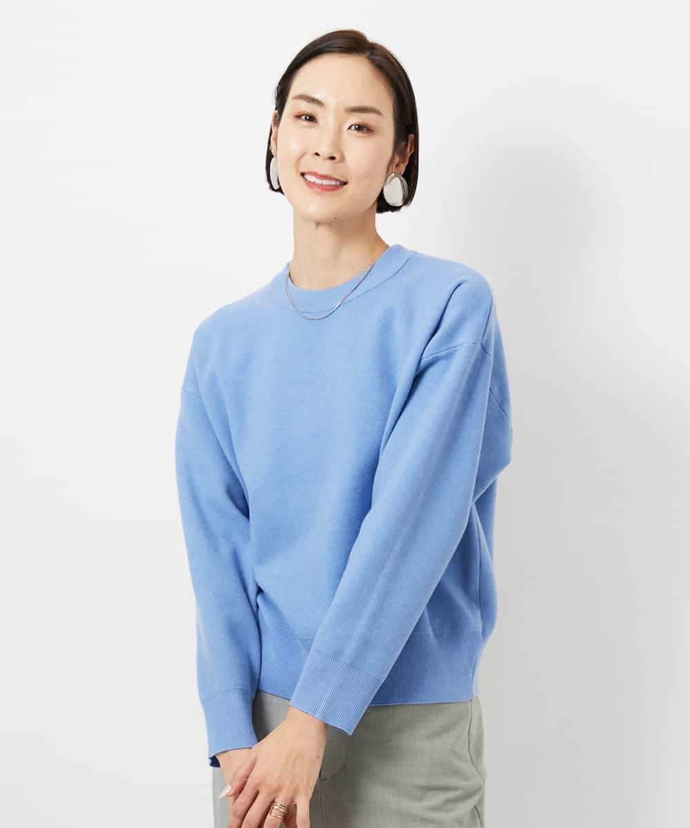 FMFBD80150 MICHEL KLEIN(ミッシェルクラン) クルーネックプルオーバー ライトブルー