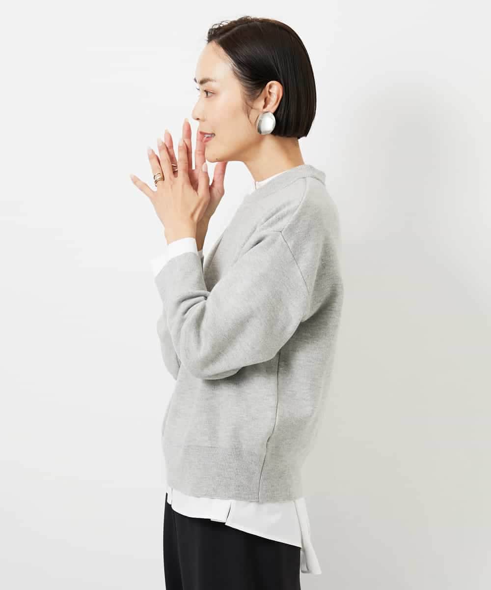 FMFBD80150 MICHEL KLEIN(ミッシェルクラン) クルーネックプルオーバー ライトブルー