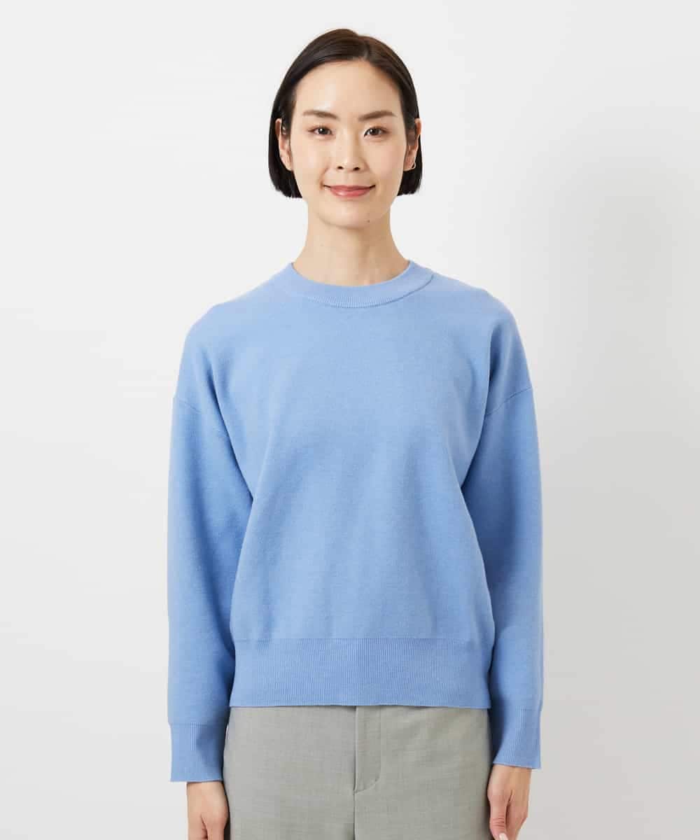 FMFBD80150 MICHEL KLEIN(ミッシェルクラン) クルーネックプルオーバー ライトブルー