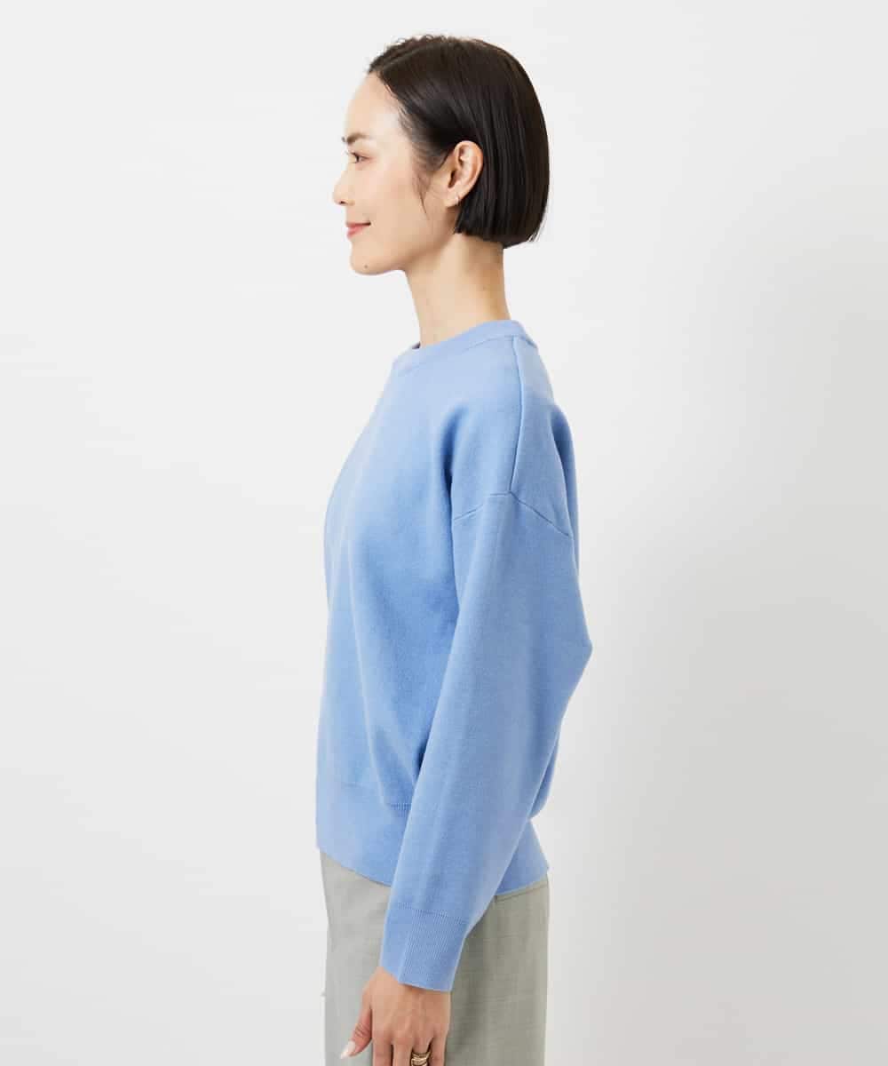 FMFBD80150 MICHEL KLEIN(ミッシェルクラン) クルーネックプルオーバー ライトブルー