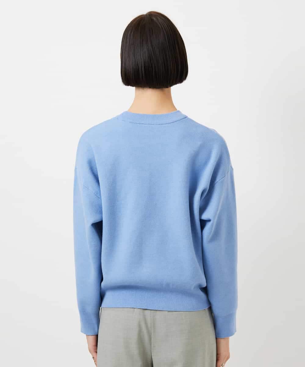 FMFBD80150 MICHEL KLEIN(ミッシェルクラン) クルーネックプルオーバー ライトブルー