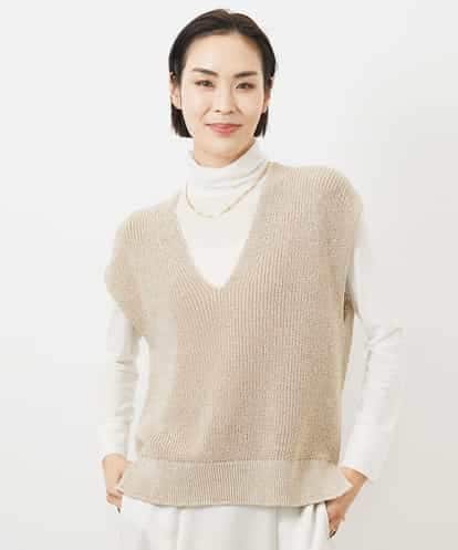 FMFDA01220 MICHEL KLEIN ラメニットベスト