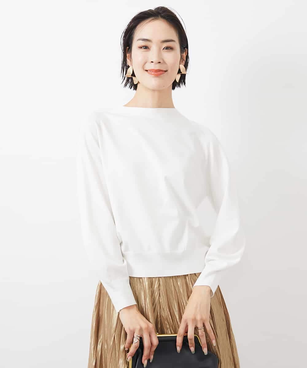 FMFDA15190 MICHEL KLEIN(ミッシェルクラン) ホールガーメント(R)ボトルネックニット ブルー