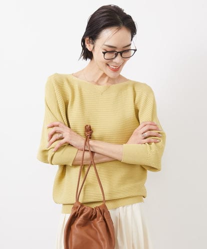 FMFDA17180 MICHEL KLEIN ホールガーメント(R)ドルマンスリーブニット（7分袖）