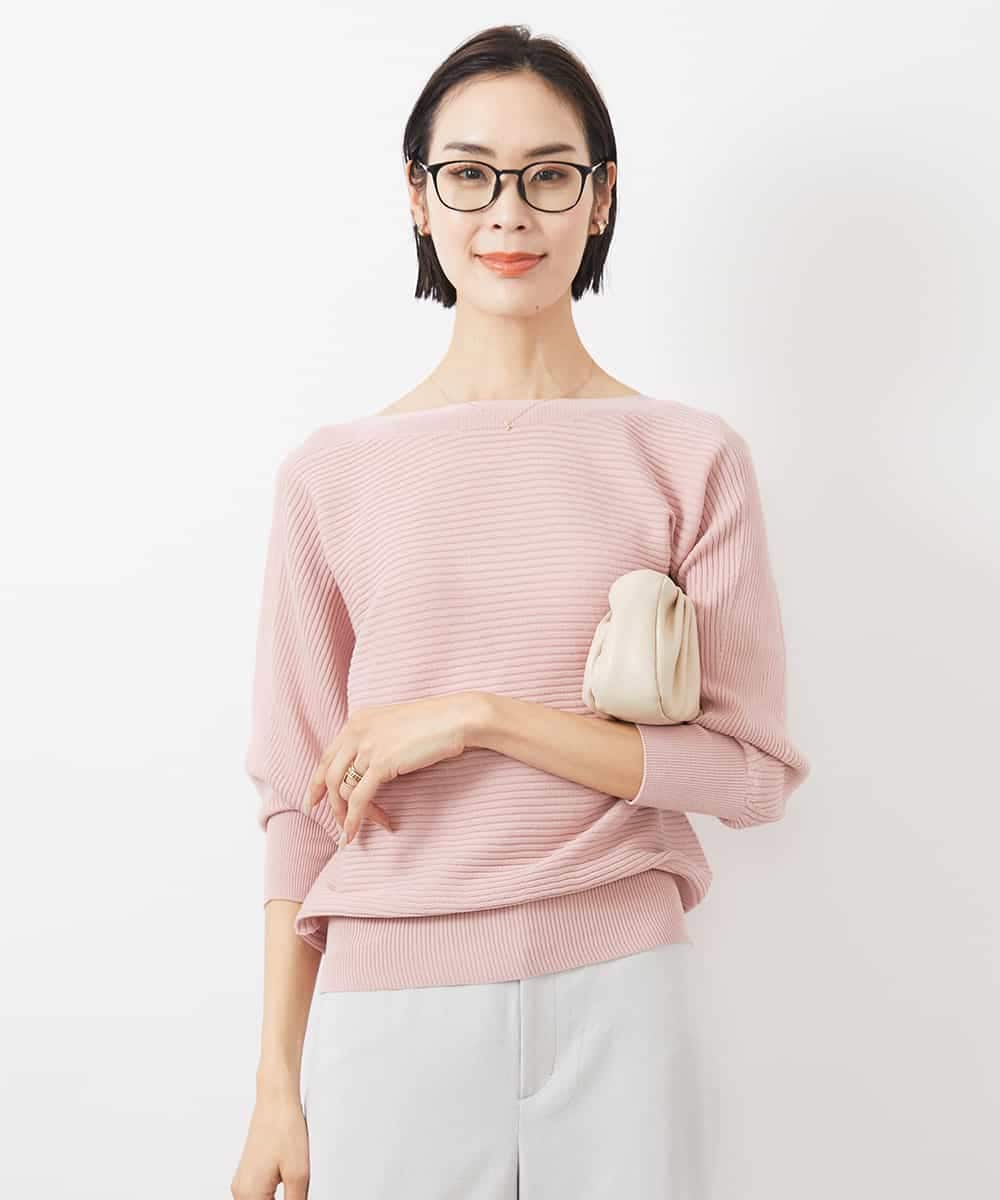 FMFDA17180 MICHEL KLEIN(ミッシェルクラン) ホールガーメント(R)ドルマンスリーブニット（7分袖） マスタード