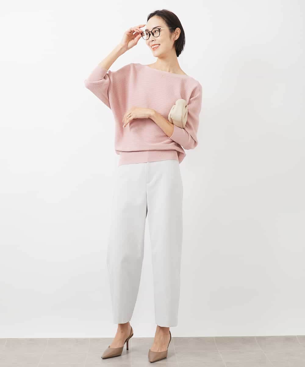 FMFDA17180 MICHEL KLEIN(ミッシェルクラン) ホールガーメント(R)ドルマンスリーブニット（7分袖） マスタード