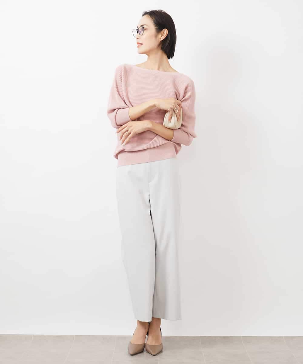 FMFDA17180 MICHEL KLEIN(ミッシェルクラン) ホールガーメント(R)ドルマンスリーブニット（7分袖） マスタード