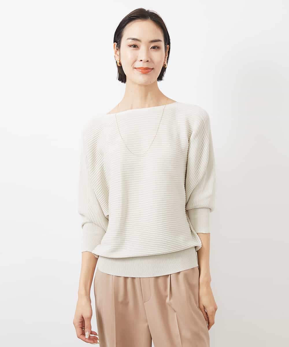 FMFDA17180 MICHEL KLEIN(ミッシェルクラン) ホールガーメント(R)ドルマンスリーブニット（7分袖） マスタード